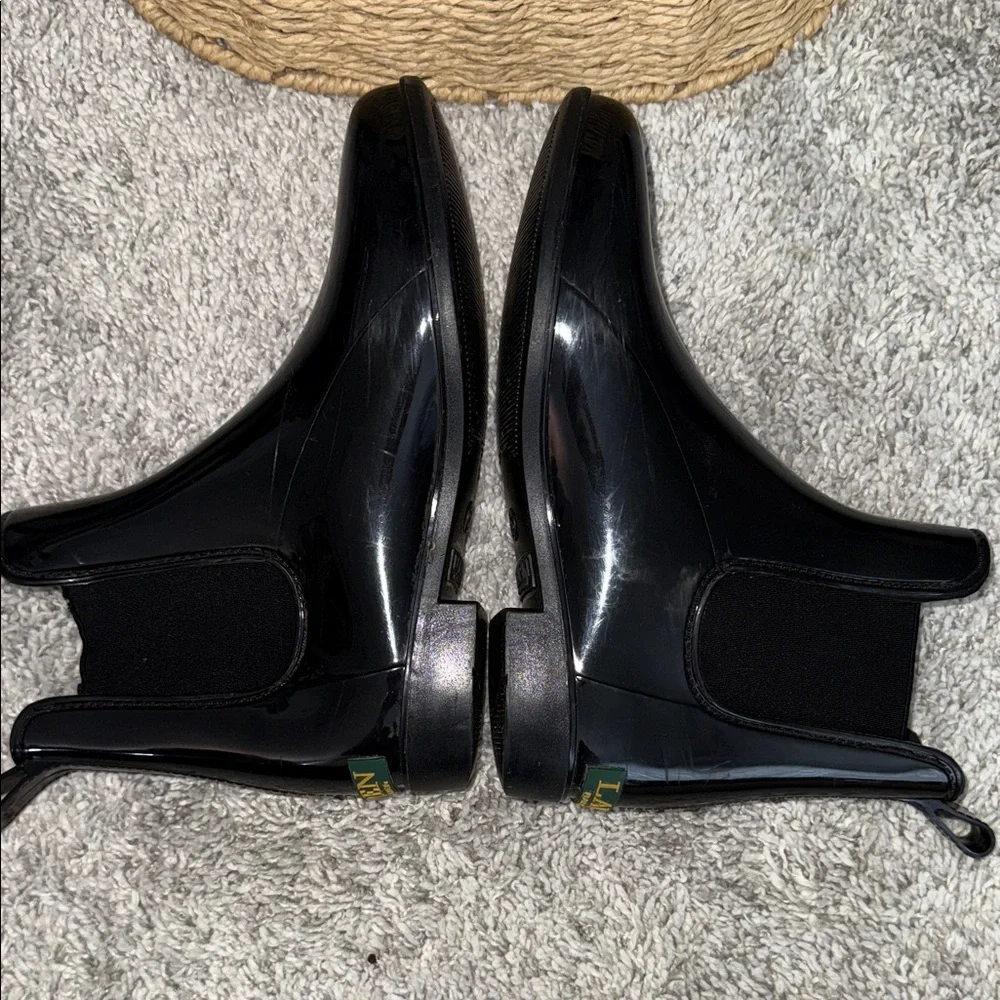 Lauren Ralph Lauren Tally Bo Rai Glossy Black Rain winter Boots women’s size 6 - Picture 7 of 10
